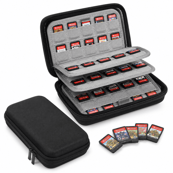 Switch Game Card Holder Case,80 Slots Game Card Organizer Storage Box Fit for Nintendo Switch/OLED,PlayStation Vita,Micro SD Card,Game Card Protective Carry Case