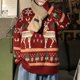 thumbnail image 5 of Suéter holgado e informal de estilo retro americano para otoño e invierno con diseño de alce navideño, 5 of 5