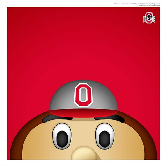 Brutus Buckeye Ohio State Buckeyes 12'' x 12'' Minimalist Mascot Poster Print