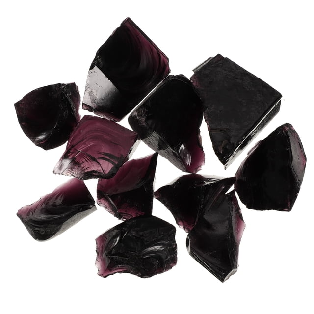 Uxcell Fire Glass for Fire Pit, 1.18"-1.97" High Luster Reflective Glass Rocks, Purple