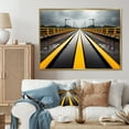 thumbnail image 1 of Designart Road framed wall Art, Parallel Paths of the Yellow Road , road framed wall art decor, Yellow Modern Gold framed wall art, 40x30 inches Gold Frame, 1 of 5