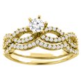 thumbnail image 1 of 14K Yellow Gold Eternity 0.76 cttw. Round Diamond 2-piece Bridal Ring Set, size 9, 1 of 3