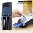 thumbnail image 3 of Jiahe Cover for Samsung Galaxy Z Flip 3, Wallet Case Crossbaody, with RFID Blocking Shockproof Zipper Purse with Card Slots Holder Adjustable Detachable Shoulder Strap Lanyard Case Cover, blue, 3 of 7