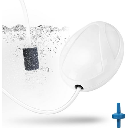 Aquarium Air Pump, 20 Gallon Fish Tank Air Pump, Fish Bubbler, Hydroponic Oxygen Aerator, with Airline Tubing, Stone, Check Valve