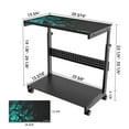 thumbnail image 2 of Designa Height Adjustable Computer Tower Stand, 2-Tier CPU Holder Cart Under Desk, Mobile PC Standing Table Home Office Gaming Accessories w/Rolling Wheels & Mouse Pad, Black, 2 of 8
