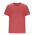 thumbnail image 3 of BiZtdJrK Mens Solid T Shirt Short Sleeve Crew Neck Soft Fitted Tees Lightweight Stretch Casual Workout Tees Flash Sales of The Day Pink XL, 3 of 6