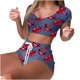 thumbnail image 2 of Puntoco Conjunto de pijama cómodo para mujer Pijama de dos piezas para mujer Estampado de corbata En stock Cuello redondo Estampado Ropa de casa, 2 of 3