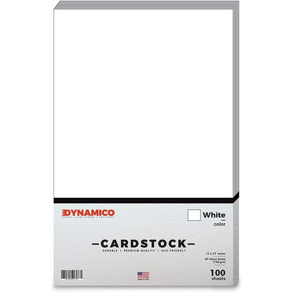 White 11 x 17" Pastel Color Cardstock Paper - for Cards and Stationery Printing | Medium to Light Weight Card Stock 67 LB Vellum Bristol | 100 Sheets