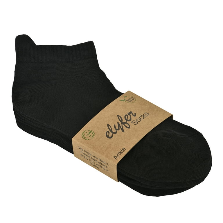 Unisex Ankle Socks - 4 Pairs - Bamboo Low Cut Ankle Breathable Sports Socks  Size 5-7 8-10 11-13 