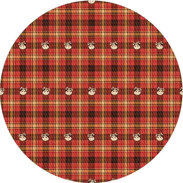 Ahgly Company Tapis Rond Lavable en Machine Intérieur Transitionnel Orange, 3 Pieds Rond