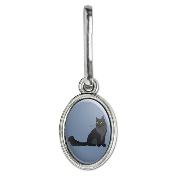 Maine Coon Cat Antiqued Oval Charm Clothes Purse Suitcase Backpack Zipper Pull Aid