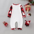 thumbnail image 4 of HJYCHN Suits Christmas Pajamas for Family Family Christmas Pajamas Matching Sets Santa Hat Antler Letter Print Round Neck Long Sleeve Full Length, 4 of 8