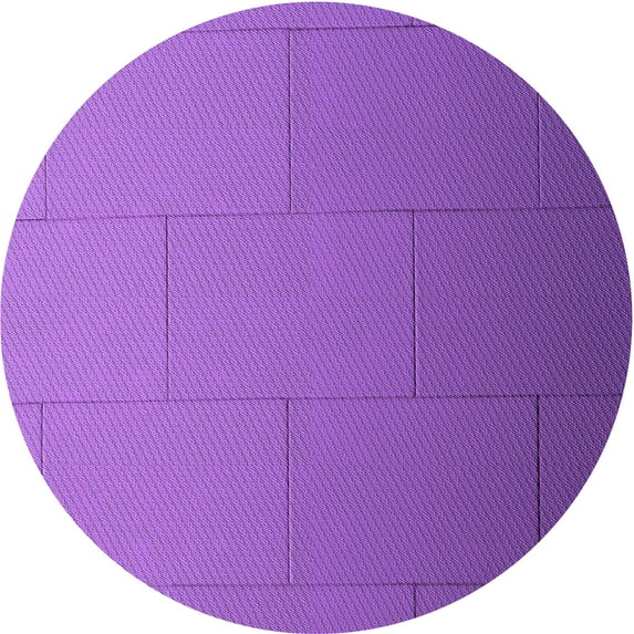 Ahgly Company Machine Washable Indoor Round Transitional Heliotrope Purple Area Rugs, 6' Round