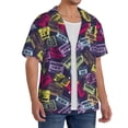 thumbnail image 2 of Kdxio Men's Hawaiian Shirt for Men Short Sleeve Shirt Retro Cassette Music Summer Casual Holiday Beach Button Down T-Shirts, 2 of 5