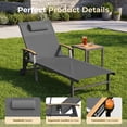 thumbnail image 5 of Harbweb Outdoor Chaise Lounge Chair Set of 4, 5-Position Adjustable Sun Tanning Chair with Pillow, Aluminum Patio Lounge Chair with Wheels & Armrests for Garden, Beach, Patio, Pool, Gray, 5 of 9