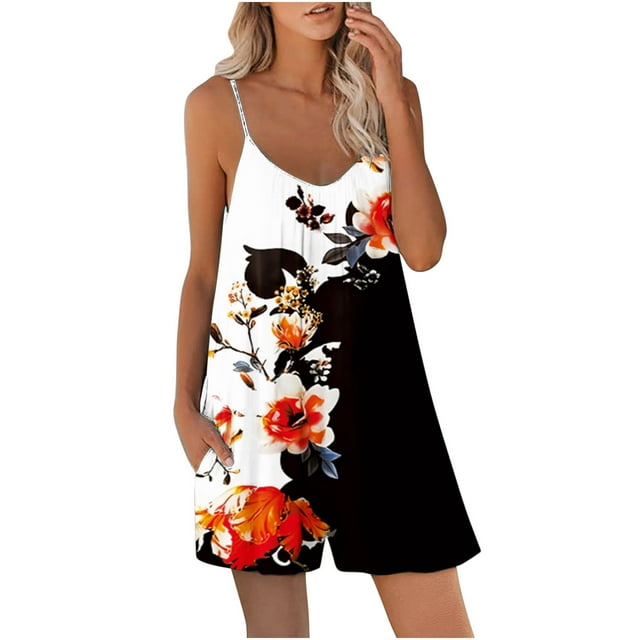 Combinaison Courte d'Été pour Femmes à Col en V, Mode, Coupe Décontractée, Bretelles Spaghetti, Short, Combinaisons Courtes, Combinaisons pour Femmes