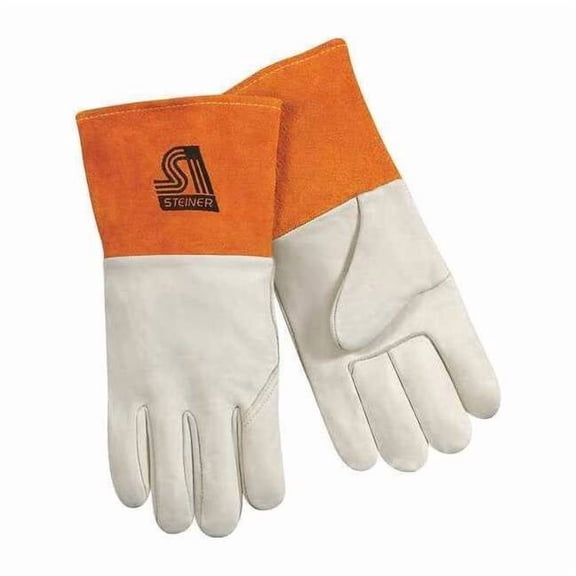 Steiner 0217 Premium Grain Cowhide MIG Welding Gloves, Unlined, Long Cuff, Small