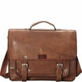 thumbnail image 3 of SHARO Men's Adjustable Straps Leather Laptop Messenger Bag, Brown, 3 of 5