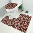 thumbnail image 2 of Red Christmas Collage Pattern Bathroom Rugs Sets 3 Piece,Toilet Cover Set,Absorbent Non Slip Bathroom Mats Sets with U-Shaped Contour Rug Toilet Rug Set, 2 of 5