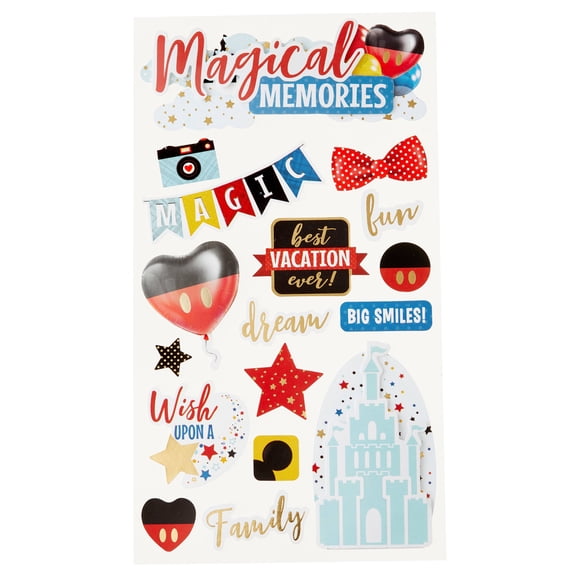 Recollections Magical Memories Stickers, 12 Pack