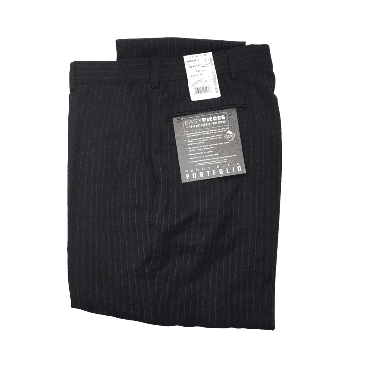 Perry Ellis Portfolio Cuff Dress Pants. Brown with Grey Strips. W33 L30 Perry Ellis Portfolio Cuff Dress Pants. Brown with Grey Strips. W33 L30