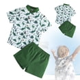 thumbnail image 2 of Baby Toddler Boy Outfits 2T 3T 4T 5T Clothes Summer Kids Pattern Short Sleeve Button Down Shirt Shorts Set, 2 of 7
