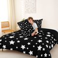 thumbnail image 4 of Manfei Lovely Stars Polka Dot King Size Comforter Sets,Cute Cartoon Themed Comforters King Size,Black White,Black Reversible,3pcs,1 Comforter and 2 Pillowcases, 4 of 7