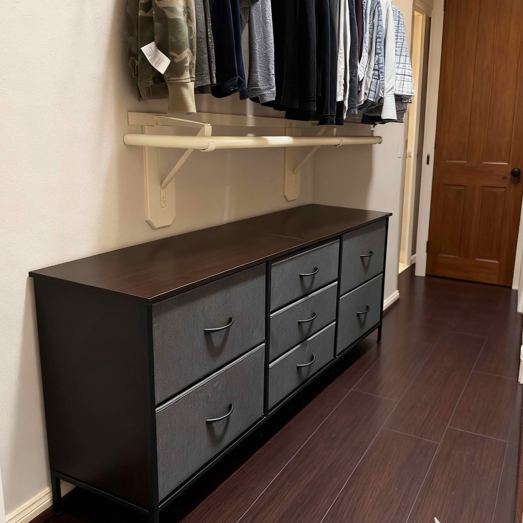 MAYEERTY 7 Drawer Dresser with Wooden Top & Metal Frame, for Bedroom Storage