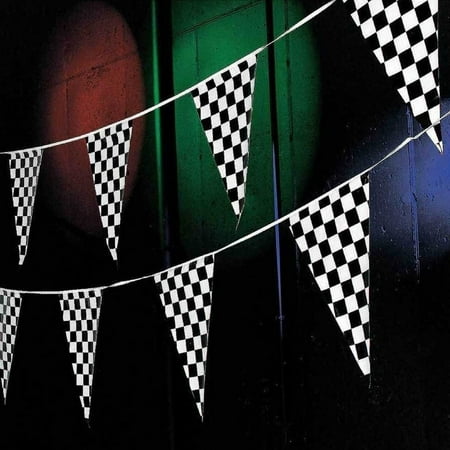Racing Pennant Flag Banners Black White Checkered Nascar Race Car