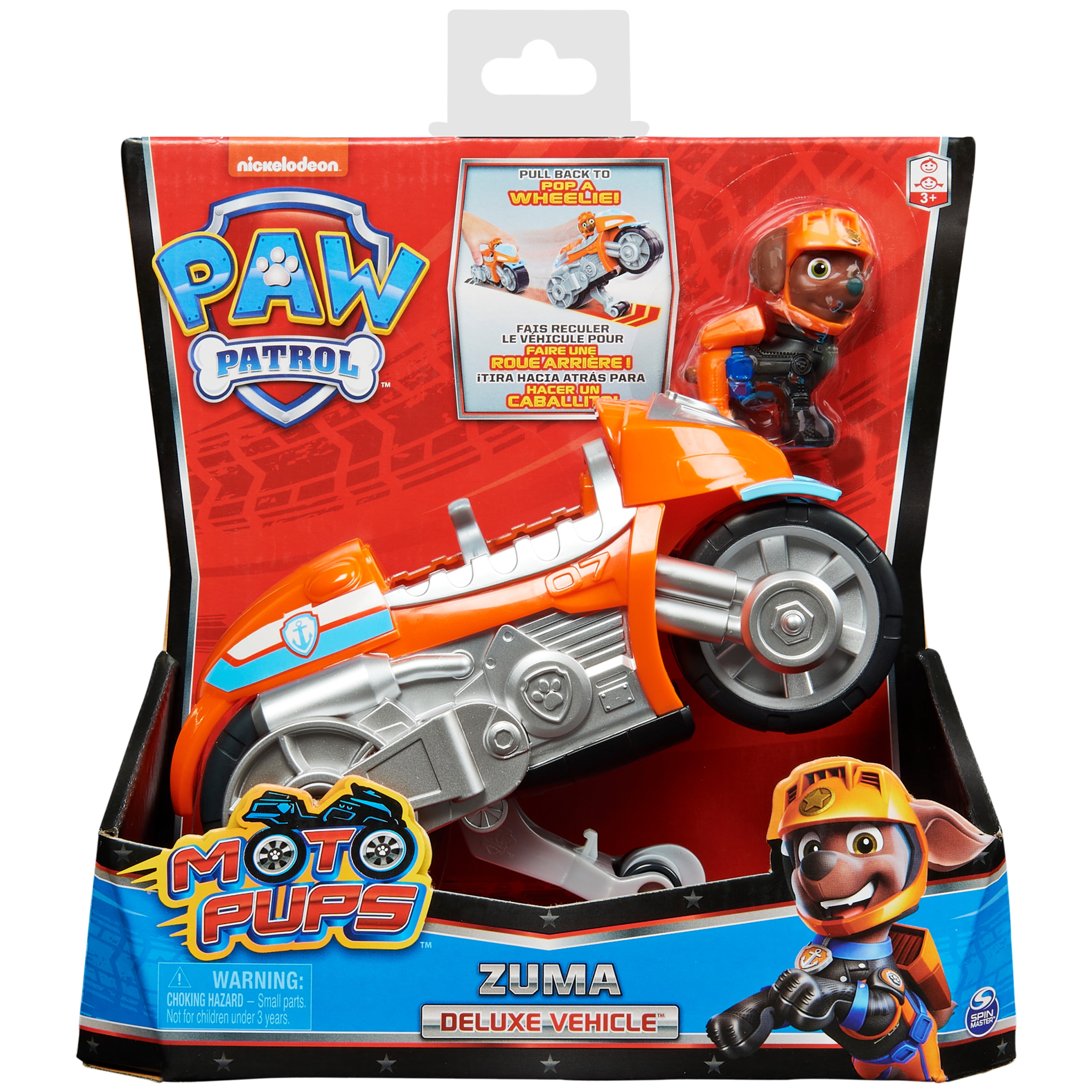 Pat patrouille - vehicule + figurine amovible zuma moto pups paw patrol -  moto rétrofriction - 6060544 - jouet enfant 3 ans et + SPI6060544 -  Conforama