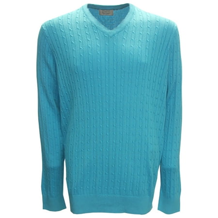 Cable Golf Sweater - McIlhenny Cable Knit Long-Sleeve V-Neck Golf Sweater by Tabasco, Brand NEW -