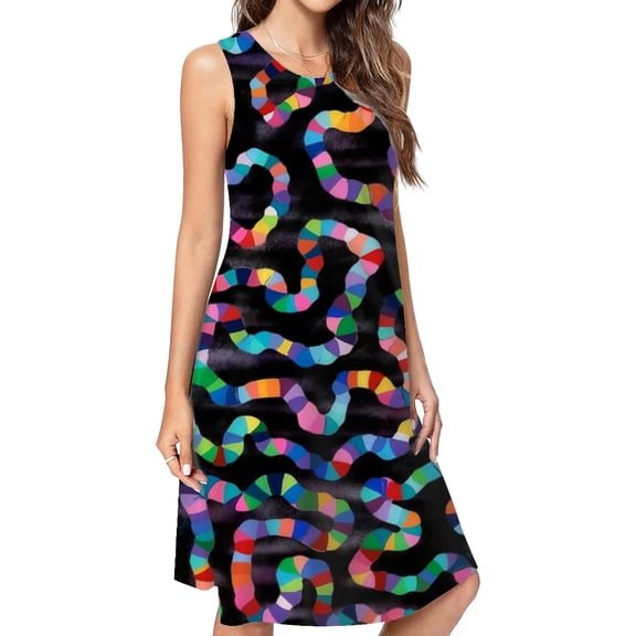 Candyland Experiment Dress Elegant Party Dresses Evening Dresses Women Dress Sleeveless Dress Ladies Dresses