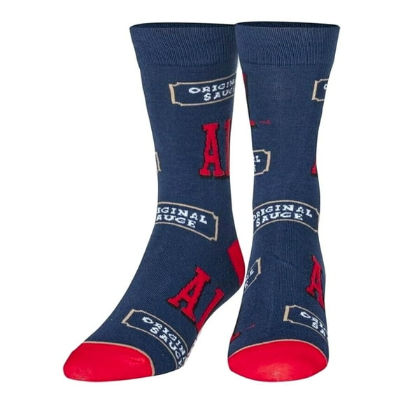 Crazy Socks A1 Unisex Socks, A1 Steak Sauce Fun Print Novelty Crew Socks - 1 Pair