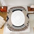 thumbnail image 5 of jejeloiu Vintage Aztec Rhombus Bed Sheets,Boho Tribal Geometric King Sheets,Brown White Black Sheet Set For Kids,Luxury Bedroom Decor,4pcs, 5 of 7