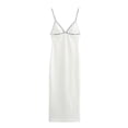 thumbnail image 2 of HH TRAF Vestido elegante de mujer con tirantes a media pierna, con incrustaciones de joyas, sexy, sin mangas, espalda descubierta, ajustado, para vacaciones y playa, 2 of 4