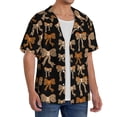 thumbnail image 2 of Goofa Ribbon bows with leopard Printed Men's Casual Short-sleeved Shirt,Lightweight Breathable Button-down,Summer Casual men's top,Versatile Fashion shirt-Medium, 2 of 5