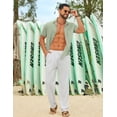 thumbnail image 5 of COOFANDY Men' Linen Sets 2 Piece Outfits Casual Short Sleeve Button Down Shirts and Pants Summer Beach Vacation Outfits, 5 of 7