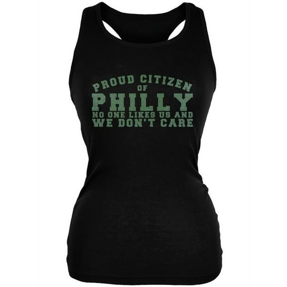 Proud No One Likes Philladelphia Black Juniors Soft Tank Top - Medium