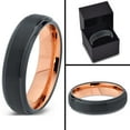 thumbnail image 4 of P. Manoukian Tungsten Wedding Band Ring 6mm for Men Women Black & 18K Rose Gold Plated Beveled Brushed Polished Lifetime Guarantee Size 9.5, 4 of 4
