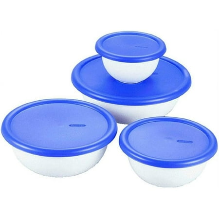 

8 Piece Plastic Kitchen Covered Bowl Mixing Set With Lids (12 Pack)