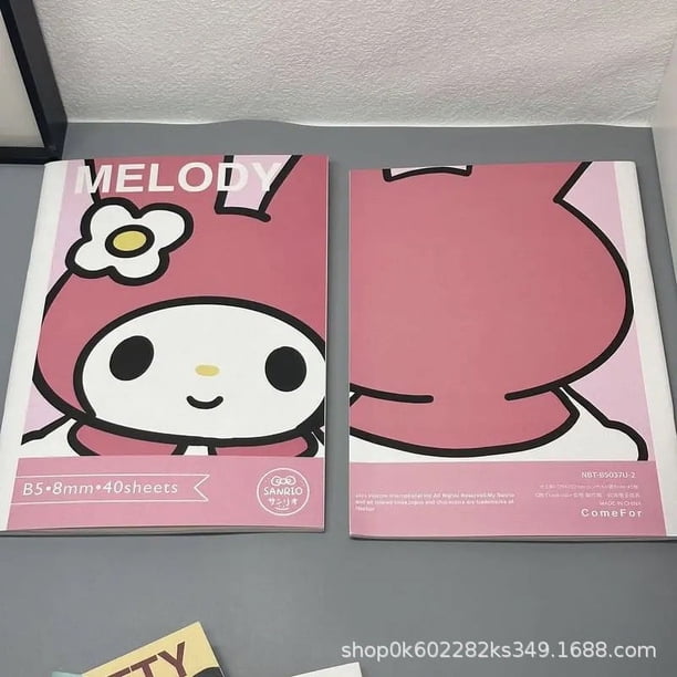 Cuaderno Kawaii Sanrio Hello Kitty Mymelody Kuromi Cinnamoroll Pochacco lindo Anime B5 diario Bloc de notas aprender papelería de oficina regalo