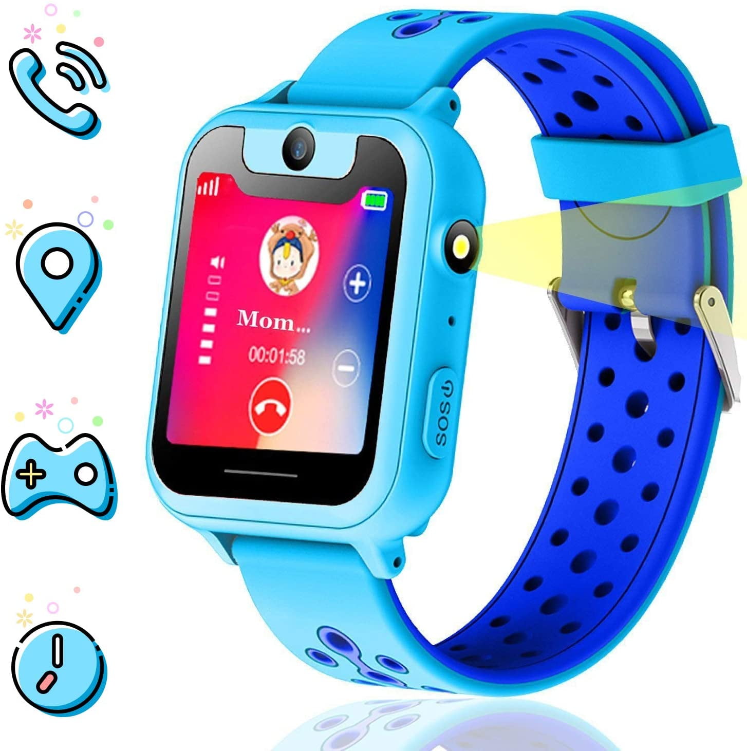 Smart Watch Reloj Gps Niños Adultos Mayores SIM - Azul Claro Oem  GADGETSMX62522