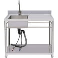 thumbnail image 3 of Fichiouy Stainless Steel Freestanding Sink for Home and Kitchen Easy to Clean, 3 of 9