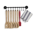 thumbnail image 3 of Wallniture Cucina 16" Kitchen Utensil Holder with 10 S Hooks for Hanging Pots and Pan, Steel, Black, 3 of 7