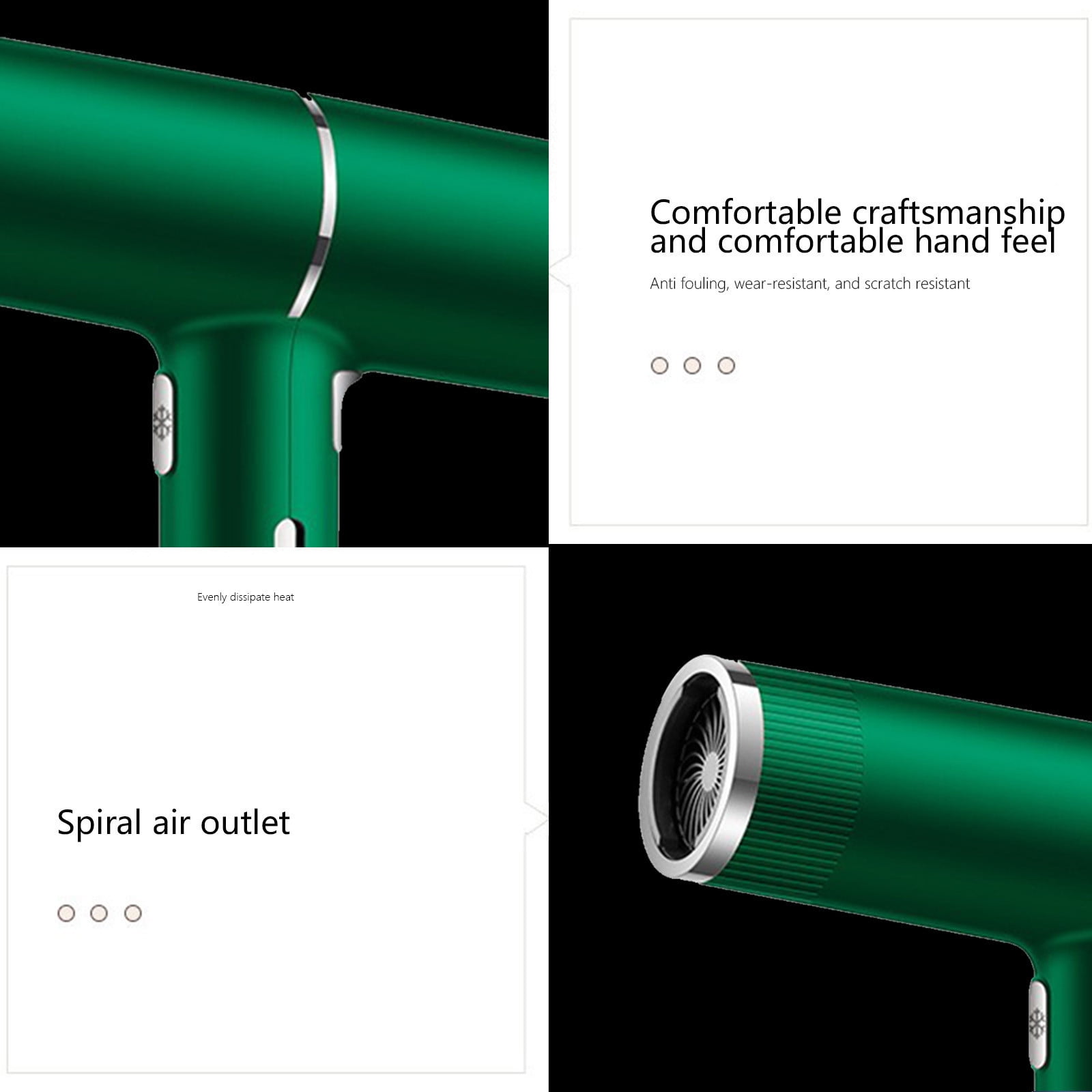Travel Hair Dryer, 800W High Power, Ionic Conditioning for Frizz-Free Hair, with Curly Hair Styling Nozzle, Compact Design, 110V, Suitable for Normal & Curly Hair, Fast Drying