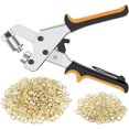 thumbnail image 2 of Muyoka Kit de herramientas de ojal Alicates de perforación manual de acero de alto carbono Máquina de prensa de ojal ergonómico antideslizante con 500 piezas Ojales de 10-11 mm para cartulina de lona Muyoka Hogar, 2 of 7