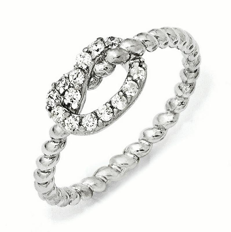 Cheryl M Sterling Silver Fancy CZ Ring Size 8