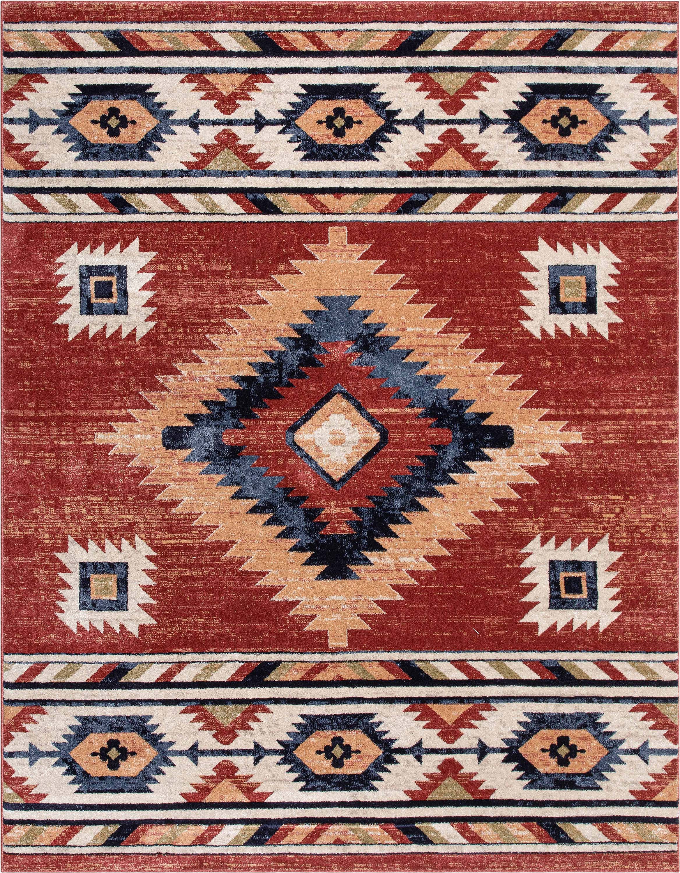 Well Woven Tulsa Lea Bohemian Southwestern Crimson 6'7" x 9'3" Area Rug