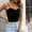 Black, variant on Aofany Women Sleeveless Gold Velvet Sling Solid Color V-Neck Top Blouse Khaki XXL