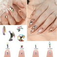 thumbnail image 5 of Ealicere 1848 Pieces Crystal Rhinestones Set 1728 Pcs 6 Sizes Round Nail Art Rhinestones and 120 Multi-shape Flatback AB Nail Diamonds Clear Gems Diamond Stone for Nail Face Decoration, 5 of 8